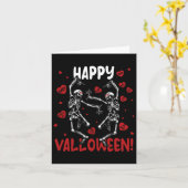 Carte Joyeux Valloween Dansant Drôle Skeleton Goth Valen (Fleur jaune)