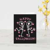 Carte Joyeux Valloween Dansant Drôle Skeleton Vallée de  (Fleur jaune)