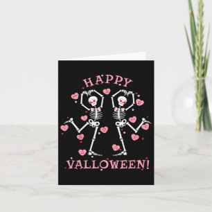 Carte Joyeux Valloween Dansant Drôle Skeleton Vallée de