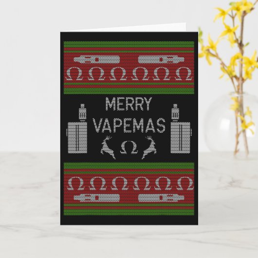 Carte Joyeux Vapemas - Vapeur Vaping laide de Noël (Fleur jaune)