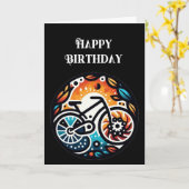 Carte Joyeux vélo d'anniversaire Inspirational (Fleur jaune)