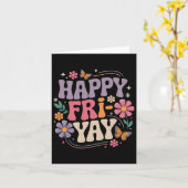 Carte Joyeux Ven-redi Prof Yay Vendredi Drôle Week-end (Fleur jaune)