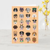 Carte Joyeux visage de chien pour Halloween (Fleur jaune)