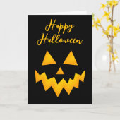 Carte Joyeux visage de Citrouille Jack-o'-lantern Hallow (Fleur jaune)
