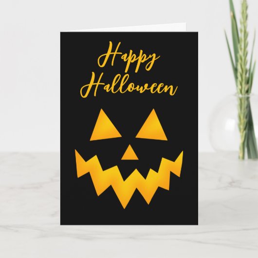 Carte Joyeux visage de citrouille Jack O Lantern Hallowe (Devant)