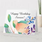 Carte Joyeux voeux d'anniversaire Texte photo Aquarelle  (Devant)
