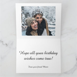 Carte Joyeux voeux d'anniversaire Texte photo Aquarelle 