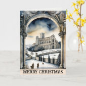 Carte Joyeux voeux de Noël Abbaye de Montmajour (Fleur jaune)