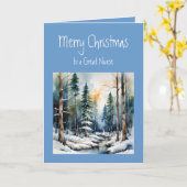 Carte Joyeux voeux de Noël Merveilleuse infirmière (Fleur jaune)