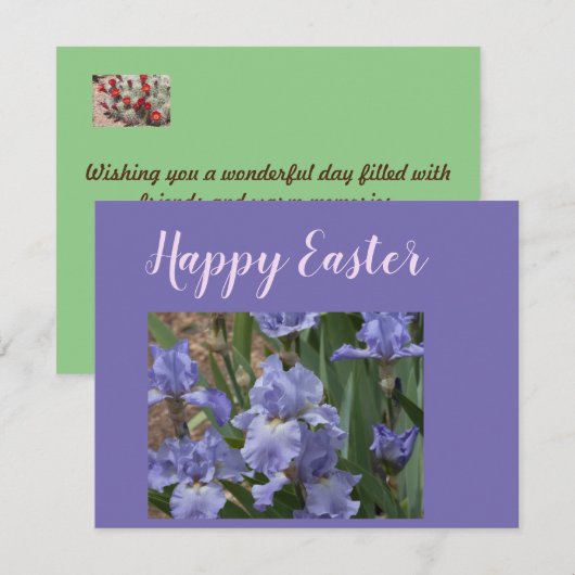 Carte Joyeux voeux de Pâques (Devant / Derrière)