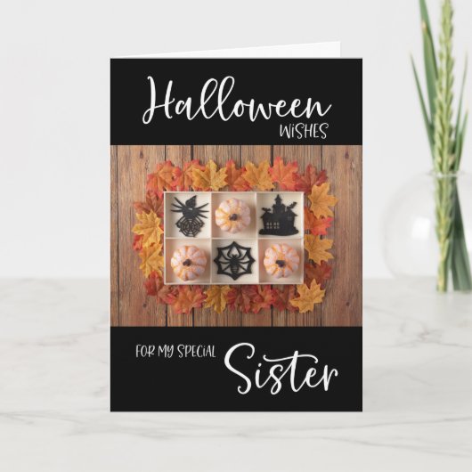 Carte Joyeux voeux d'Halloween pour soeur (Devant)