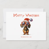 Carte Joyeux Weenmas Dachshund avec texte personna (Devant)