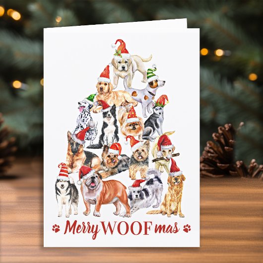 Carte Joyeux Woofmas Amoureux de les chiens Chiens de No