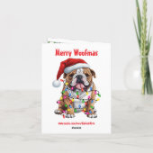 Carte Joyeux Woofmas Salutation Bouledogue (Dos)