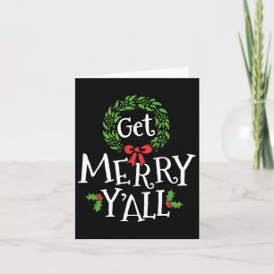 Carte Joyeux Y'all Southern Slang Texas Xmas Family C