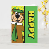 Carte Joyeux Yogi Bear (Fleur jaune)