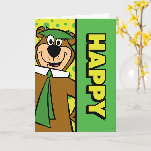 Carte Joyeux Yogi Bear (Fleur jaune)