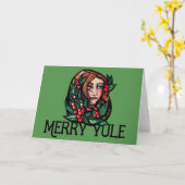 Carte Joyeux Yule                                        (Fleur jaune)