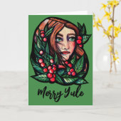 Carte Joyeux Yule Pagan Bénédictions de vacances (Fleur jaune)