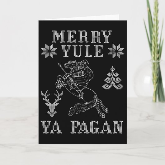 Carte Joyeux Yule Ya Pagan Odin Sur Sleipnir Viking Chri (Devant)