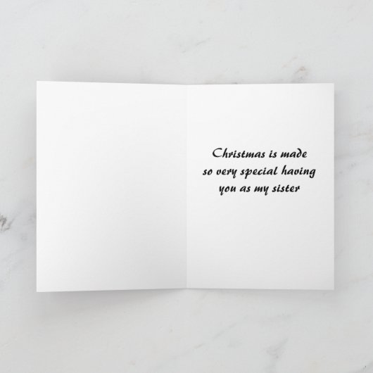 CARTE JOYEZ NOËL À MA **SOEUR** (Intérieur)