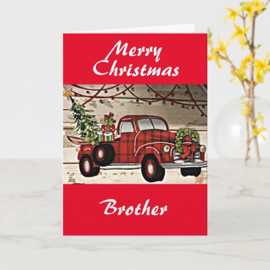 Carte JOYEZ NOËL À mon **FRÈRE** (Fleur jaune)