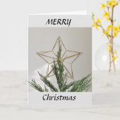 CARTE JOYEZ "NOËL" À UNE "ÉTOILE DE CHASSE" (Fleur jaune)