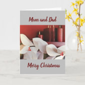 Carte JOYEZ NOËL AUX PARENTS, mon MEILLEUR CADEAU ! (Fleur jaune)