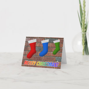 Carte "JOYEZ NOËL !" + Briques + Bas de Noël