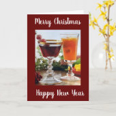 CARTE "JOYEZ NOËL ET UNE NOUVELLE ANNÉE TRÈS HEUREUSE" (Fleur jaune)