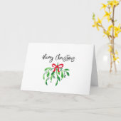 Carte JOYEZ NOËL Mistletoe HEUREUX NOUVEL AN Festive (Fleur jaune)