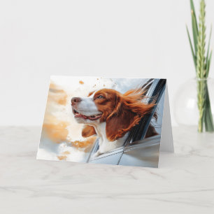 Carte Joyful Dog in the Wind Art Print