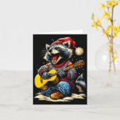 Carte Joyful Raccoon Playing Guitar Animal Guitarist Chr (Fleur jaune)