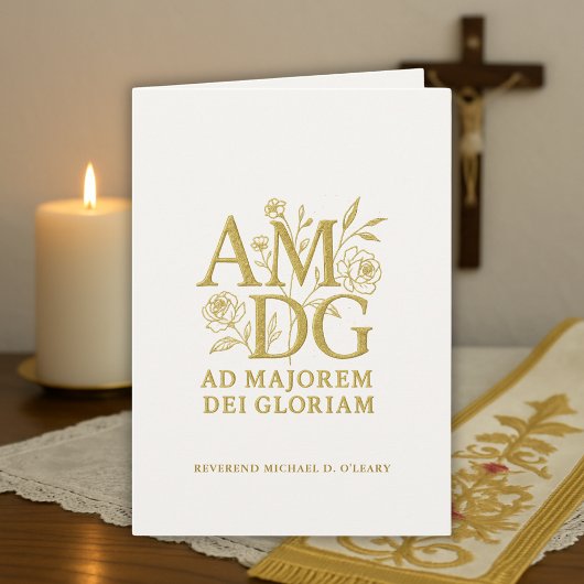 Carte Jubilé d'anniversaire de sacerdoce 50 ans AMDG
