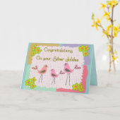 Carte Jubilée Argent Pour Les Soeurs (Fleur jaune)