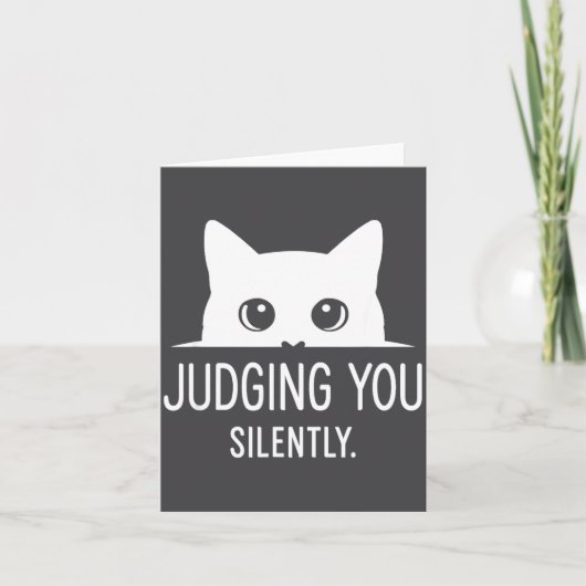 Carte Judging You Silently - Funny Cat  (Devant)