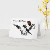 Carte Judo, Joyeux anniversaire (Fleur jaune)