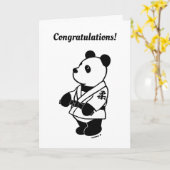 Carte Judo Panda Dessin Animé avec un Félicitations Cein (Fleur jaune)