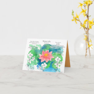 Carte Juillet Anniversaire Eau Lily Larkspur Fleur de na