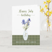Carte Juillet Anniversaire Larkspur Mois de naissance Fl (Fleur jaune)
