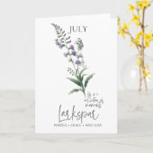 Carte Juillet Anniversaire Mois de naissance Fleur Larks (Fleur jaune)