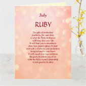 Carte Juillet anniversaire pierre d'anniversaire Ruby Sa (Fleur jaune)