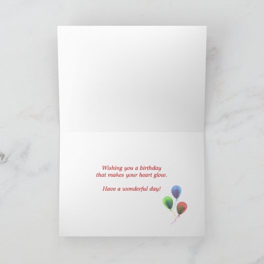 Carte Juillet Anniversaire Ruby Heart (Intérieur)