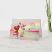 Carte Juillet Anniversaire Ruby Heart (Devant)