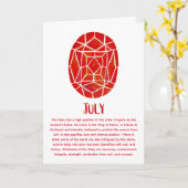 Carte Juillet Birthstone Ruby Anniversaire (Fleur jaune)