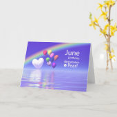 Carte Juin Anniversaire Pearl Heart (Fleur jaune)