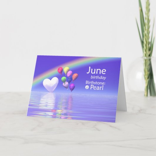 Carte Juin Anniversaire Pearl Heart (Devant)