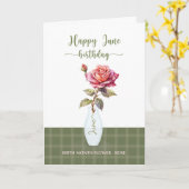 Carte Juin Anniversaire Rose Mois de naissance Violet Fl (Fleur jaune)