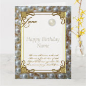 Carte Juin Pearl Birthstone Anniversaire 8,5x11 (Fleur jaune)