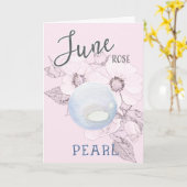 Carte Juin Rose et Pearl Anniversaire (Fleur jaune)